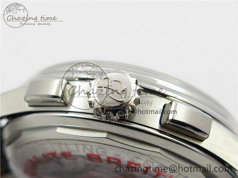 Attractive Premier B01 Chrono SS 42mm GF 1:1 Best Edition Gray Black Dial on Black Leather Strap A 5586