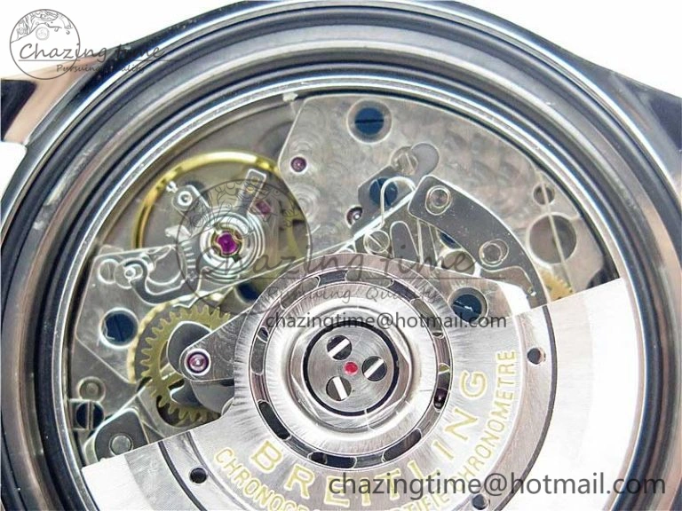Attractive Premier B01 Chrono SS 42mm GF 1:1 Best Edition Gray Black Dial on Black Leather Strap A 5586