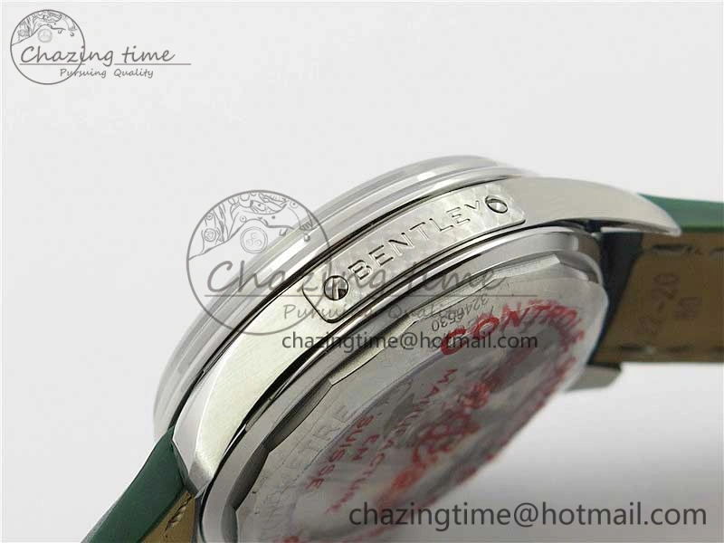 Attractive Premier B01 Chrono SS 42mm GF 1:1 Best Edition Gray Black Dial on Black Leather Strap A 5586