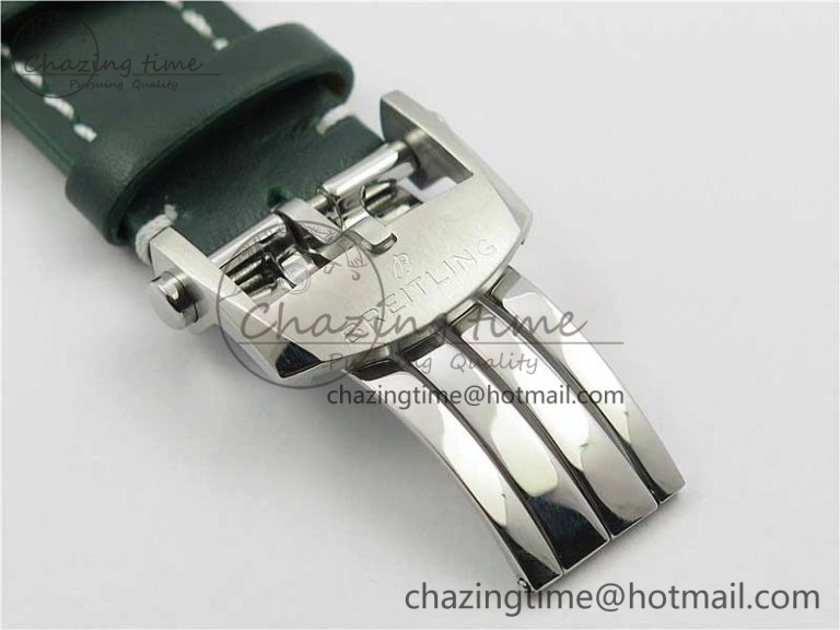 Attractive Premier B01 Chrono SS 42mm GF 1:1 Best Edition Gray Black Dial on Black Leather Strap A 5586
