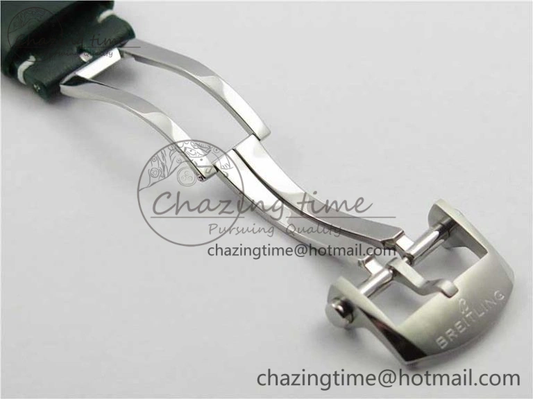 Attractive Premier B01 Chrono SS 42mm GF 1:1 Best Edition Gray Black Dial on Black Leather Strap A 5586