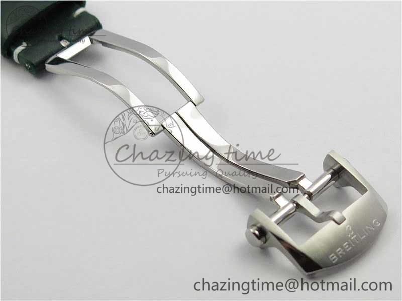 Attractive Premier B01 Chrono SS 42mm GF 1:1 Best Edition Gray Black Dial on Black Leather Strap A 5586