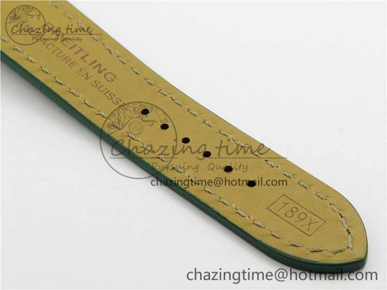 Reliable Premier B01 Chrono SS 42mm GF 1:1 Best Edition Green Dial on Green Leather Strap A 5588