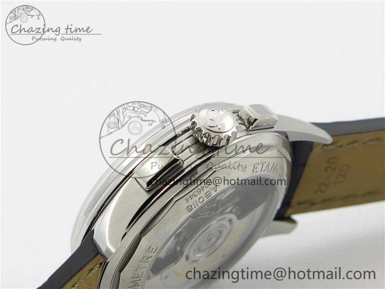 Sleek Premier B01 Chrono SS 42mm GF 1:1 Best Edition White Black Dial on Black Leather Strap A 5589