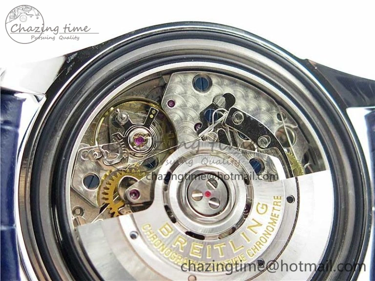 Sleek Premier B01 Chrono SS 42mm GF 1:1 Best Edition White Black Dial on Black Leather Strap A 5589