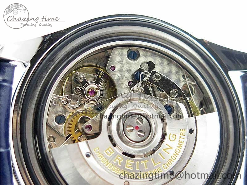 Sleek Premier B01 Chrono SS 42mm GF 1:1 Best Edition White Black Dial on Black Leather Strap A 5589