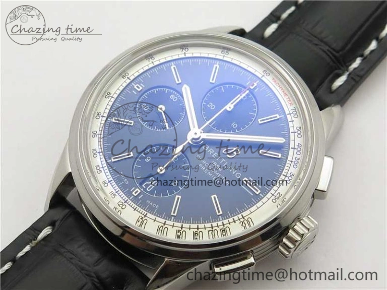 EasyCare Premier Chronograph 42 BLS 1:1 Best Edition Black Dial on Black Leather Strap A 5571