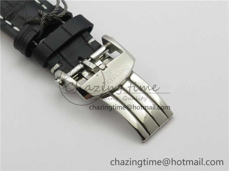 EasyCare Premier Chronograph 42 BLS 1:1 Best Edition Black Dial on Black Leather Strap A 5571