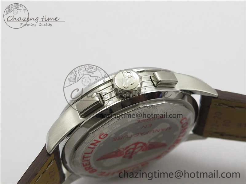 Premier Chronograph 42 BLS 1:1 Best Edition Blue Dial on Brown Leather Strap A EasyCare 5566