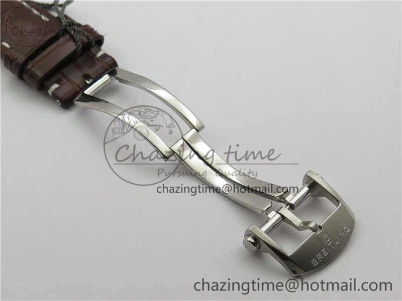 Premier Chronograph 42 BLS 1:1 Best Edition Blue Dial on Brown Leather Strap A EasyCare 5566