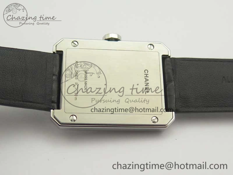 SportInspired Premiere Boy de Chanel LMF 1:1 Best Edition Black Textured Dial on Black Crocodile Strap Jap Quartz 6480