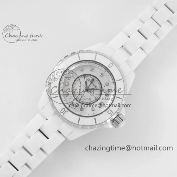 Premiere RG Camellia Silver Skeleton Dial Diamond Bezel On Black Leather Strap Reliable 6482