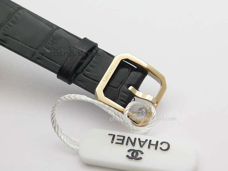 Premiere RG Camellia Silver Skeleton Dial Diamond Bezel On Black Leather Strap Reliable 6482