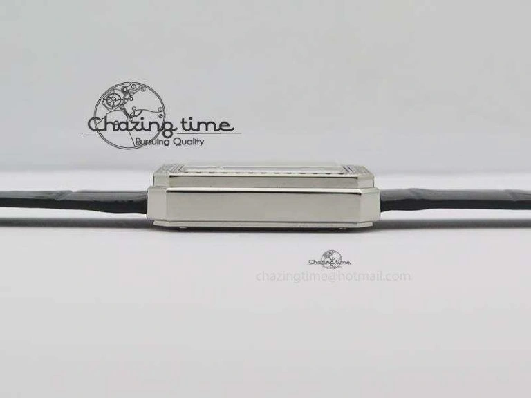 Premiere SS Camellia Silver Skeleton Dial Diamond Bezel On Black Leather Strap Upgraded 6481