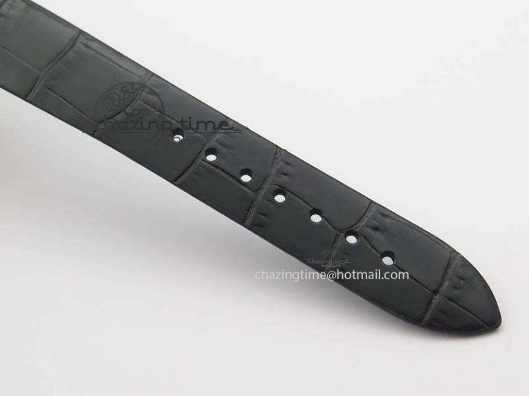 Premiere SS Camellia Silver Skeleton Dial Diamond Bezel On Black Leather Strap Upgraded 6481