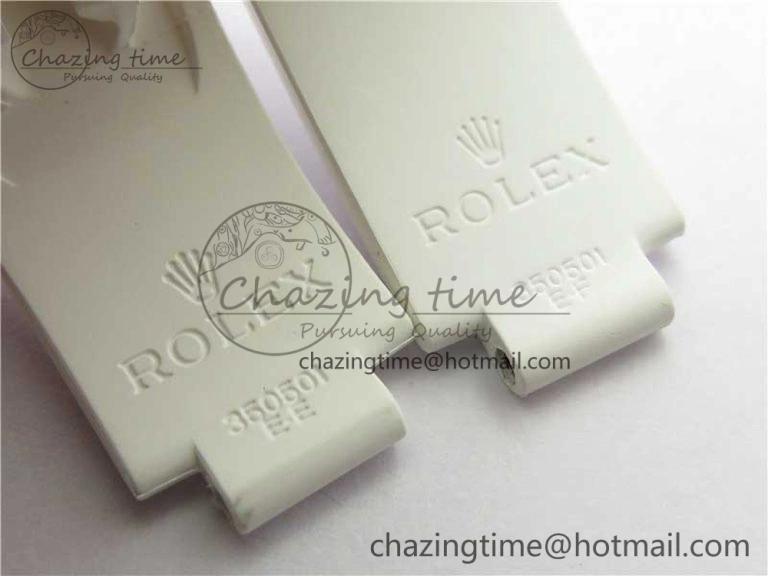 RBF 1:1 Rolex White Oysterflex Rubber Strap 4 Size (Same Technology as Genuine) Premium 4129