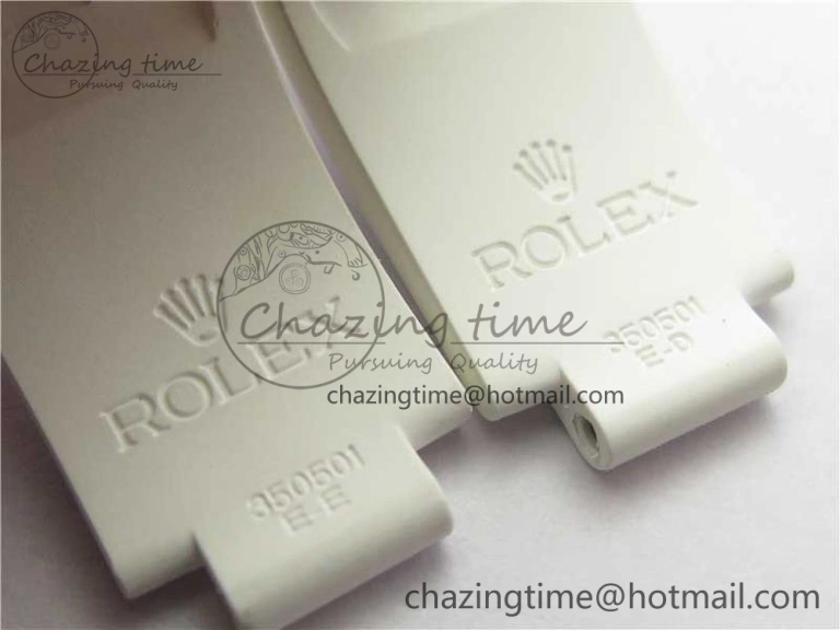 RBF 1:1 Rolex White Oysterflex Rubber Strap 4 Size (Same Technology as Genuine) Premium 4129