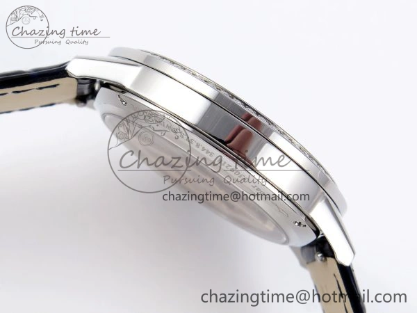 MultiPurpose RENDEZ-VOUS NIGHT & DAY SS APSF 1:1 BEST EDITION BLUE TEXTURED DIAL DIAMONDS BEZEL ON BLUE LEATHER STRAP SA 7410
