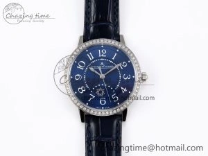 MultiPurpose RENDEZ-VOUS NIGHT & DAY SS APSF 1:1 BEST EDITION BLUE TEXTURED DIAL DIAMONDS BEZEL ON BLUE LEATHER STRAP SA 7410