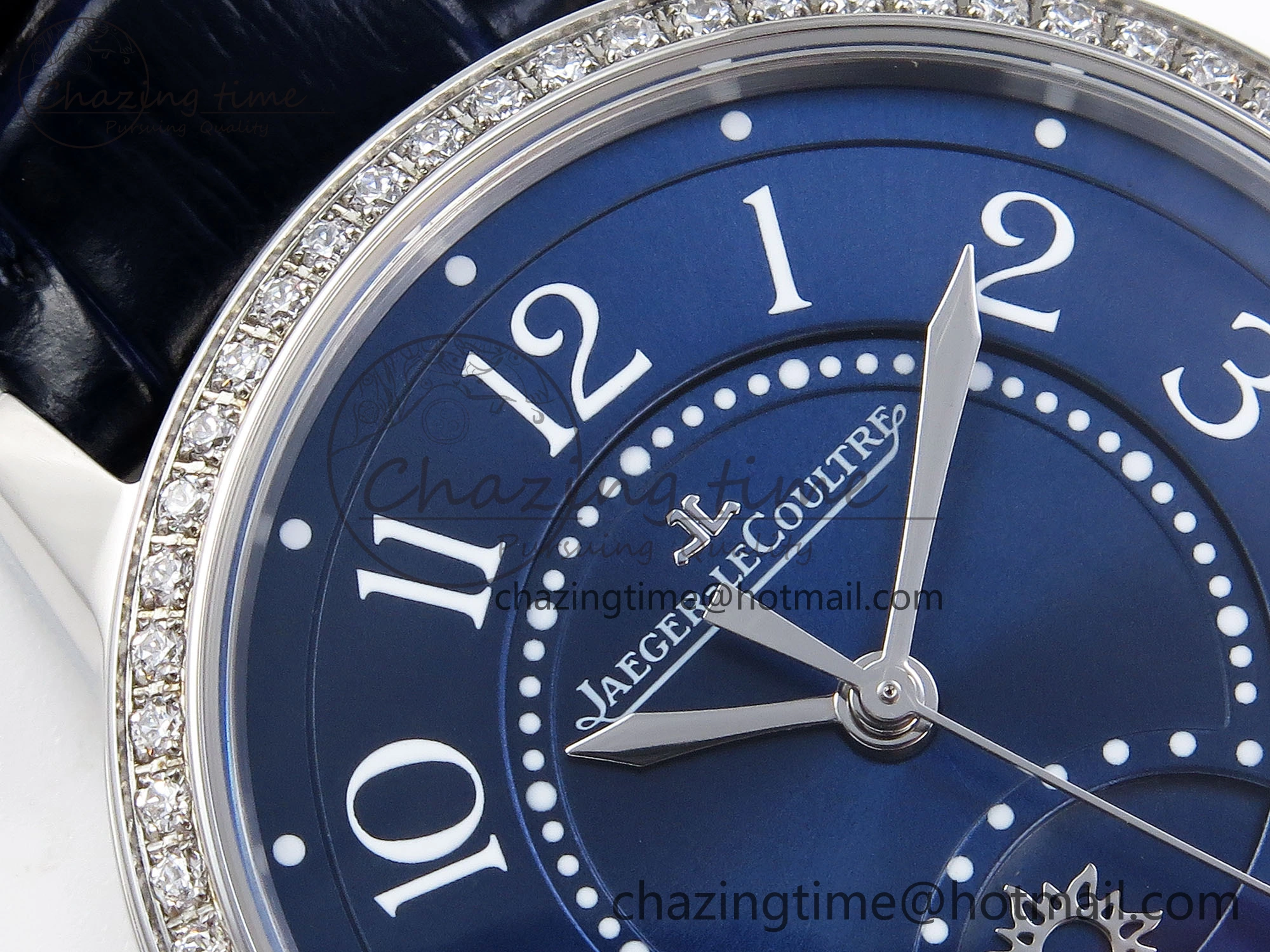 MultiPurpose RENDEZ-VOUS NIGHT & DAY SS APSF 1:1 BEST EDITION BLUE TEXTURED DIAL DIAMONDS BEZEL ON BLUE LEATHER STRAP SA 7410