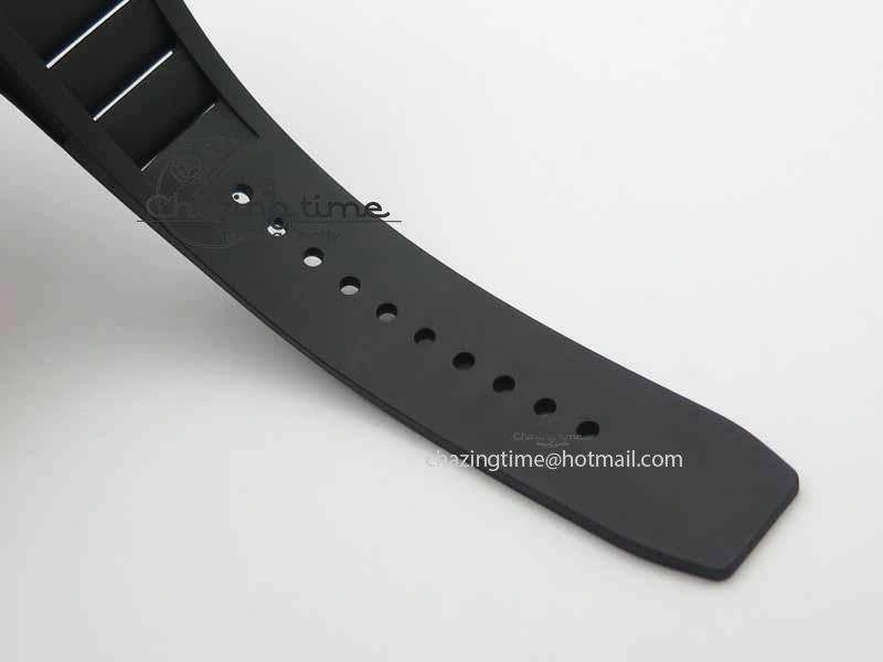 RM 035-01 Forged Carbon KVF Best Edition Black Skeleton Dial Red On Rubber Strap MIYOTA HighQuality 9556