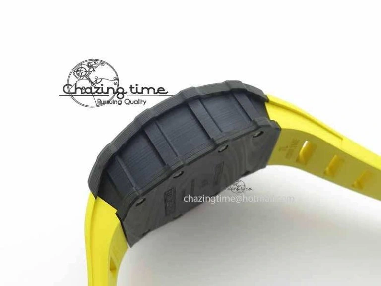 RM 035-01 Forged Carbon KVF Best Edition Black Skeleton Dial Red On Rubber Strap MIYOTA EasyMatch 9553