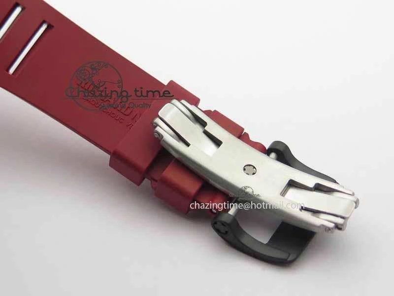RM 035-01 Forged Carbon KVF Best Edition Black Skeleton Dial Red On Rubber Strap MIYOTA Lightweight 9554