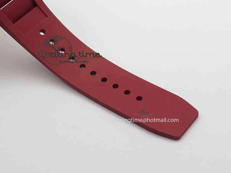 RM 035-01 Forged Carbon KVF Best Edition Black Skeleton Dial Red On Rubber Strap MIYOTA Lightweight 9554