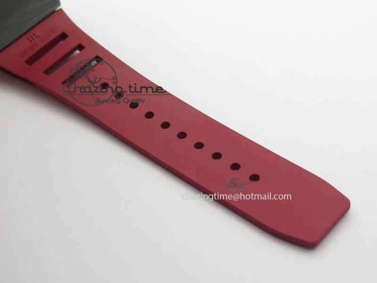 RM 035-01 Forged Carbon KVF Best Edition Black Skeleton Dial Red On Rubber Strap MIYOTA Lightweight 9554