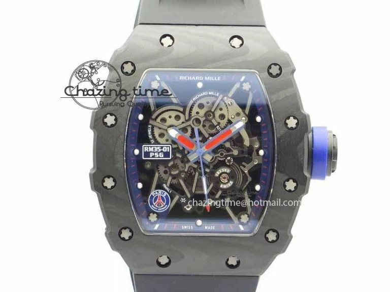 ZeroBulk RM 035-01 Forged Carbon PSG KVF Best Edition Skeleton Dial On Rubber Strap MIYOTA 9555