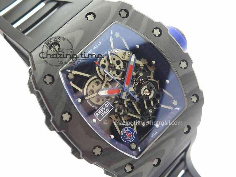 ZeroBulk RM 035-01 Forged Carbon PSG KVF Best Edition Skeleton Dial On Rubber Strap MIYOTA 9555