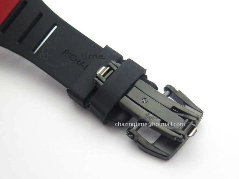WrinkleFree RM 035-2 Red Carbon Black Inner Bezel Skeleton Dial On Black Rubber Strap MIYOTA 9564