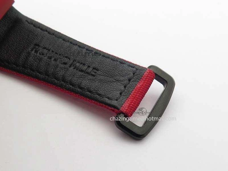 RM 035-2 Red Carbon Black Inner Bezel Skeleton Dial On Red Nylon Strap MIYOTA Sustainable 9572