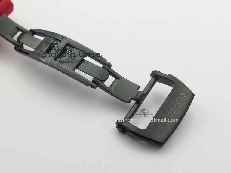 TravelReady RM 035-2 Red Carbon Black Inner Bezel Skeleton Dial On Red Rubber Strap MIYOTA 9571