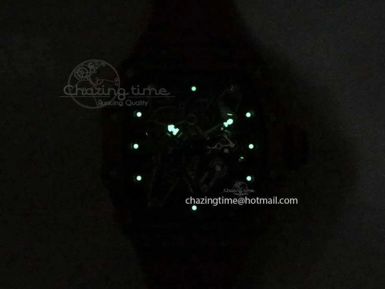 Tailored RM 035-2 Red Carbon Red Inner Bezel Skeleton Dial On Red Nylon Strap MIYOTA 9570