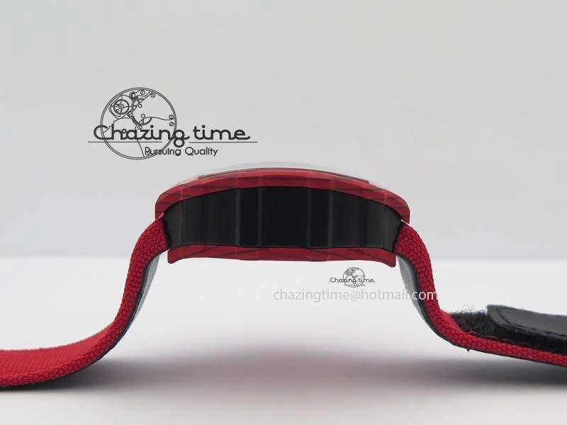 Tailored RM 035-2 Red Carbon Red Inner Bezel Skeleton Dial On Red Nylon Strap MIYOTA 9570