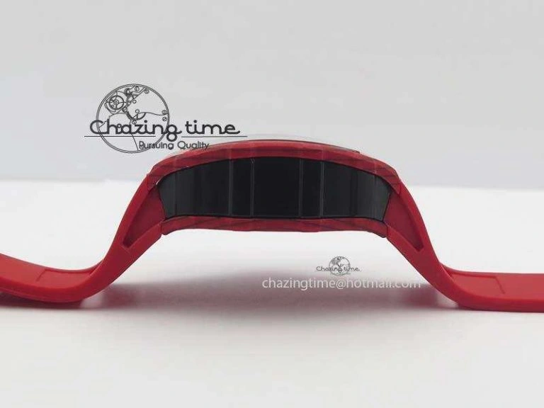 RM 035-2 Red Carbon Red Inner Bezel Skeleton Dial On Red Rubber Strap MIYOTA Modern 9569