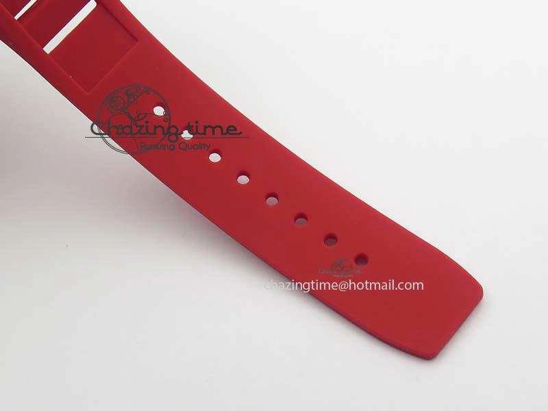 RM 035-2 Red Carbon Red Inner Bezel Skeleton Dial On Red Rubber Strap MIYOTA Modern 9569