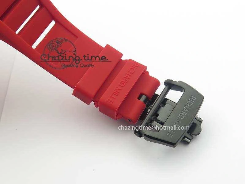 RM 035-2 Red Carbon Red Inner Bezel Skeleton Dial On Red Rubber Strap MIYOTA Modern 9569