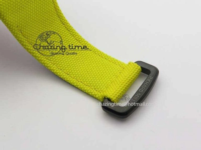 RM 035-2 Red Carbon Yellow Inner Bezel Skeleton Dial On Yellow Nylon Strap MIYOTA RelaxedFit 9568