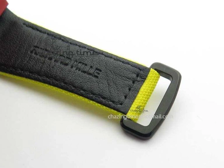 RM 035-2 Red Carbon Yellow Inner Bezel Skeleton Dial On Yellow Nylon Strap MIYOTA RelaxedFit 9568