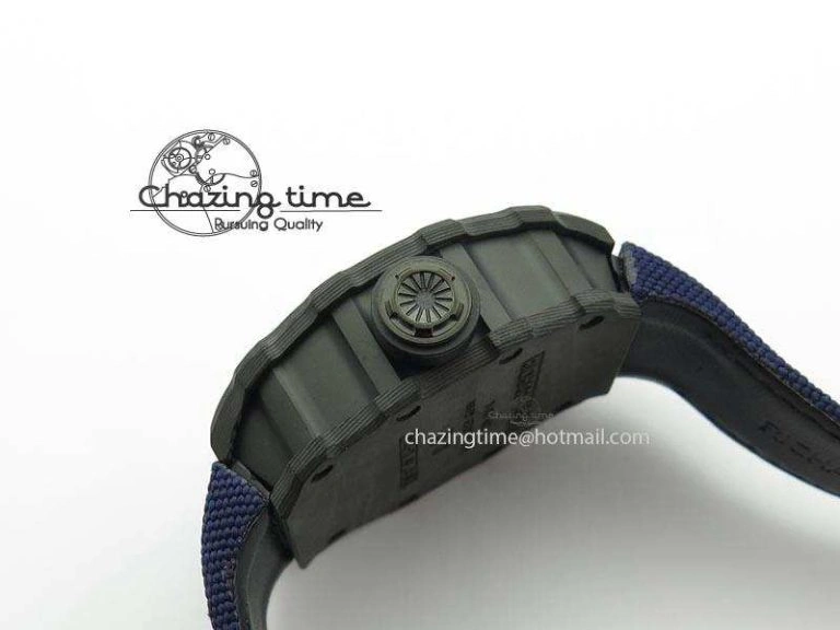 TimelessDesign RM 035 Forge Carbon Blue Inner Bezel Skeleton Dial On Blue Nylon Strap MIYOTA 5066