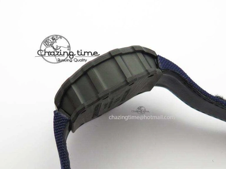 TimelessDesign RM 035 Forge Carbon Blue Inner Bezel Skeleton Dial On Blue Nylon Strap MIYOTA 5066