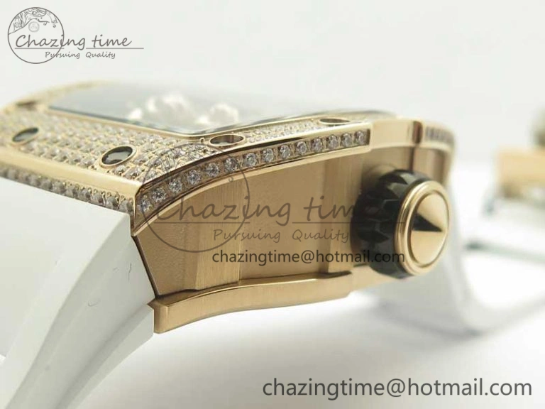 RM 51-01 RG Tiger & Dragon Diamonds Bezel KVF Best Edition on Rubber Strap MIYOTA Compact 9471
