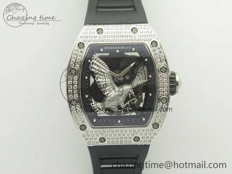 RM 51-01 SS Eagle Diamonds Bezel KVF Best Edition on Rubber Strap MIYOTA ModernLook 9472