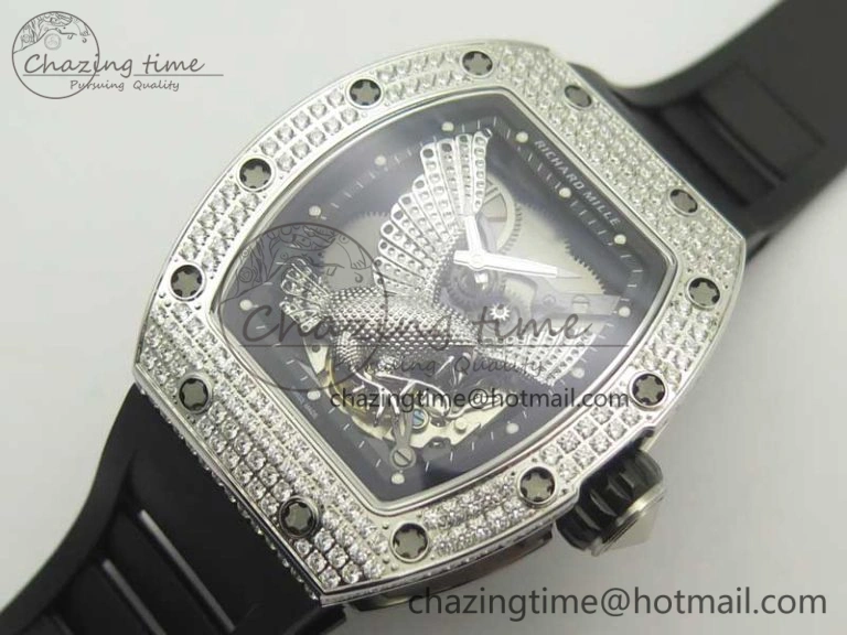 RM 51-01 SS Eagle Diamonds Bezel KVF Best Edition on Rubber Strap MIYOTA ModernLook 9472