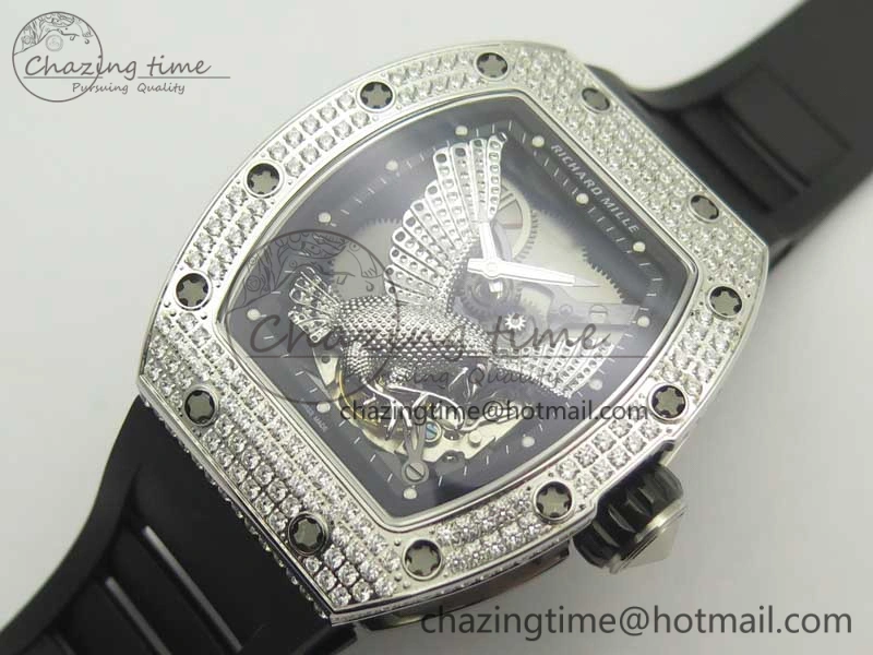 RM 51-01 SS Eagle Diamonds Bezel KVF Best Edition on Rubber Strap MIYOTA ModernLook 9472
