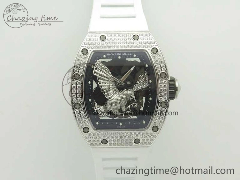 RM 51-01 SS Eagle Diamonds Bezel KVF Best Edition on Rubber Strap MIYOTA ModernLook 9472