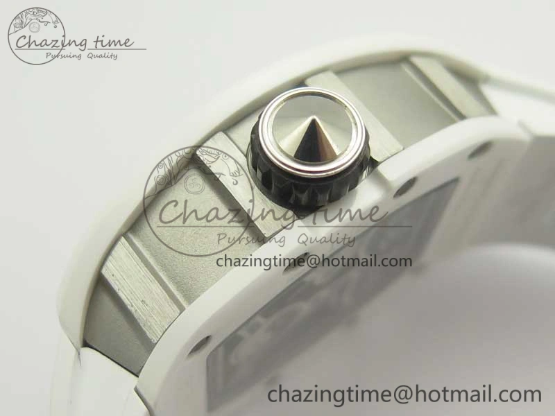 FreshLook RM 51-01 White Ceramic Tiger & Dragon KVF Best Edition on White Rubber Strap MIYOTA 9479