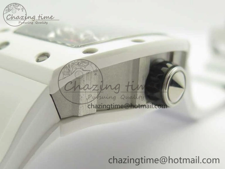 FreshLook RM 51-01 White Ceramic Tiger & Dragon KVF Best Edition on White Rubber Strap MIYOTA 9479